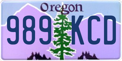 OR license plate 989KCD