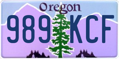 OR license plate 989KCF