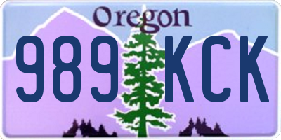 OR license plate 989KCK