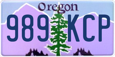 OR license plate 989KCP
