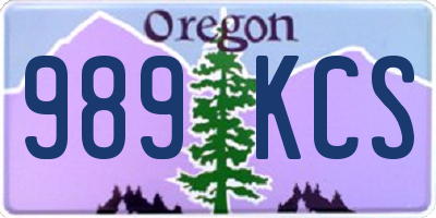 OR license plate 989KCS