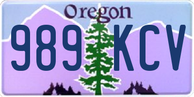 OR license plate 989KCV