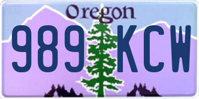 OR license plate 989KCW