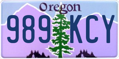OR license plate 989KCY
