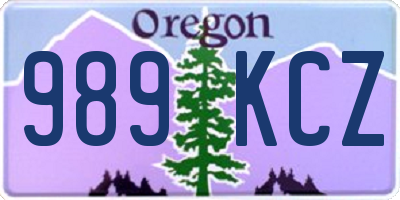 OR license plate 989KCZ