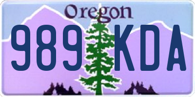 OR license plate 989KDA