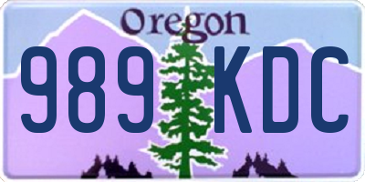 OR license plate 989KDC