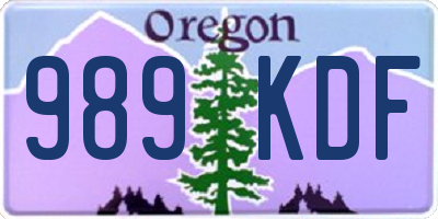 OR license plate 989KDF