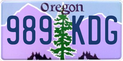 OR license plate 989KDG
