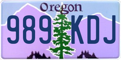 OR license plate 989KDJ