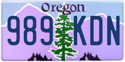 OR license plate 989KDN