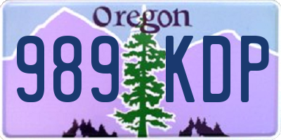 OR license plate 989KDP