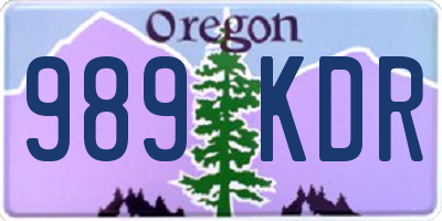 OR license plate 989KDR