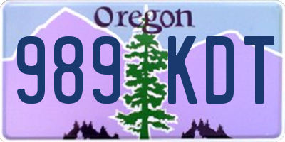 OR license plate 989KDT
