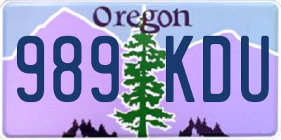 OR license plate 989KDU