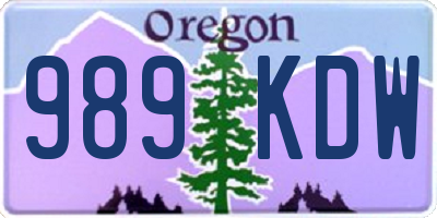 OR license plate 989KDW