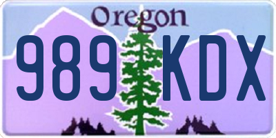 OR license plate 989KDX