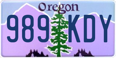 OR license plate 989KDY