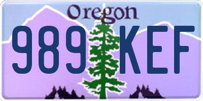 OR license plate 989KEF