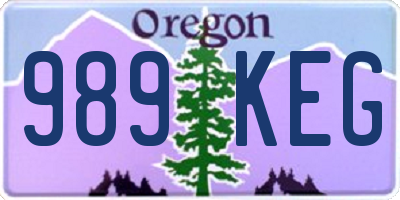 OR license plate 989KEG