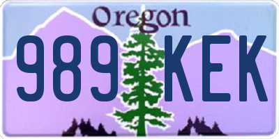 OR license plate 989KEK