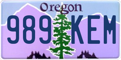 OR license plate 989KEM