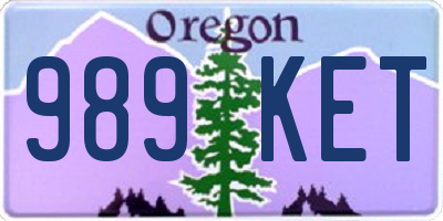 OR license plate 989KET