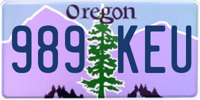 OR license plate 989KEU
