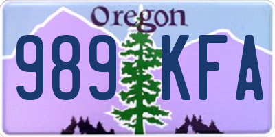 OR license plate 989KFA