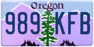 OR license plate 989KFB