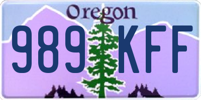 OR license plate 989KFF