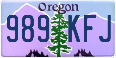 OR license plate 989KFJ