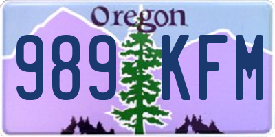 OR license plate 989KFM