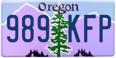 OR license plate 989KFP