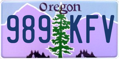 OR license plate 989KFV