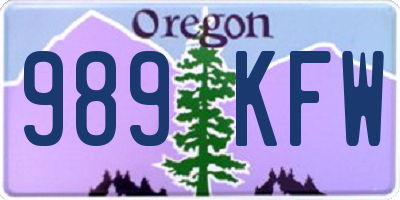 OR license plate 989KFW
