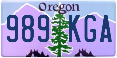OR license plate 989KGA