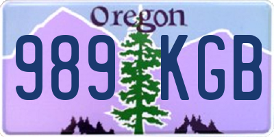 OR license plate 989KGB