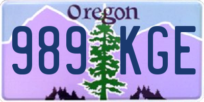 OR license plate 989KGE