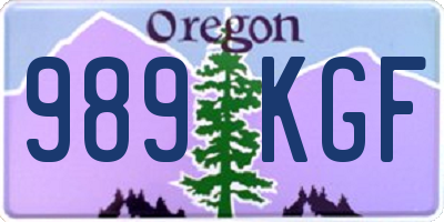 OR license plate 989KGF