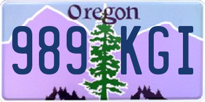 OR license plate 989KGI