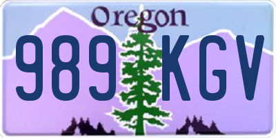 OR license plate 989KGV