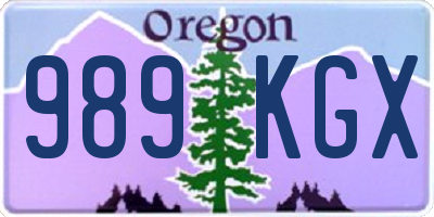 OR license plate 989KGX