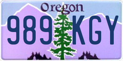 OR license plate 989KGY