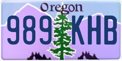 OR license plate 989KHB
