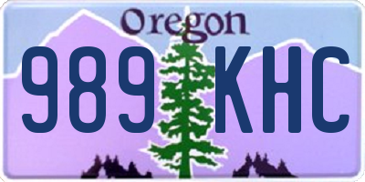 OR license plate 989KHC