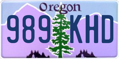 OR license plate 989KHD