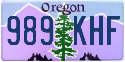 OR license plate 989KHF