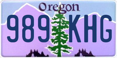 OR license plate 989KHG