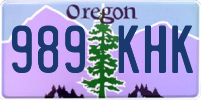 OR license plate 989KHK